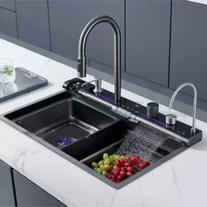 Running Deer Home Waterfall Sink Pull-Out Faucet Ambient Lighting Sinks